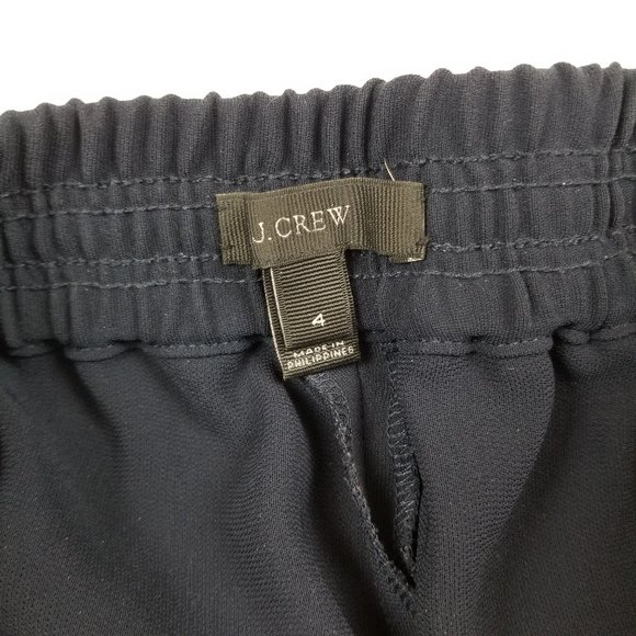 J.Crew Navy Blue Comfort Elastic Waist Paper Bag Shorts w\ Front Pockets sz 4 - Picture 4 of 8
